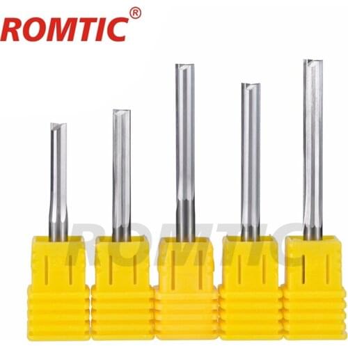 MDF Solid Wood Cutting Engraving Straight groove tungsten steel Milling Cutter Veneer Machine ROMTIC 5A Tool Acrylic Cutter
