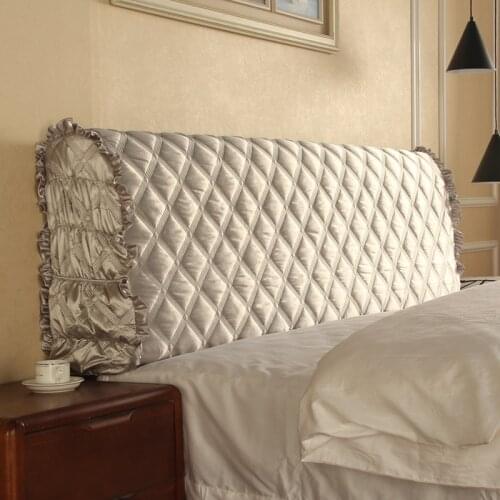 Luxury satin silk bed headboard cover europen style decorative head board cover bed back dust cover protector for home Hotel bed