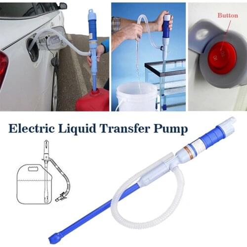 Electric Pump Pipe Operated Siphon Oil Water Petrol Diesel Fuel Liquid Transfer
