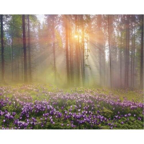 Sunshine Forest Purple Flower Backdrop Baby Shower Party Birthday Room Decor Photo Booth Studio Prop