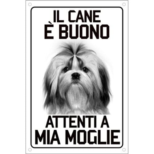 Vintage Pet Shih Tzu Dog the Dog Is Good Careful Metal Tin Sign 8x12 Inch Retro Home Bar Pub Outdoor Garden Wall Decor