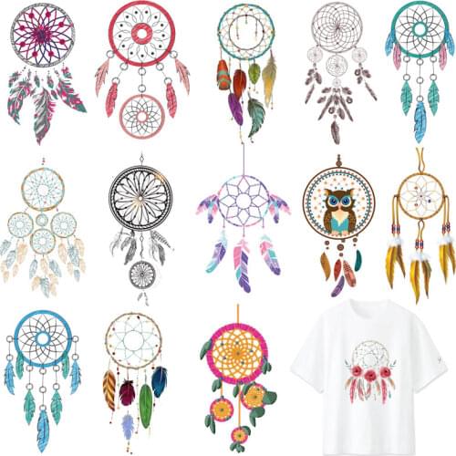 Cool Feather OWL Patches Heat Transfer Iron On Patch A-level Washable Clothes Stickers Stranger Things For T-shirts Applique