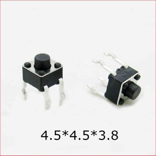 1000pcs/lot SMD 4pin 4.5*4.5*3.8 MM Tactile Tact Push Button Micro Switch Momentary Free Shipping
