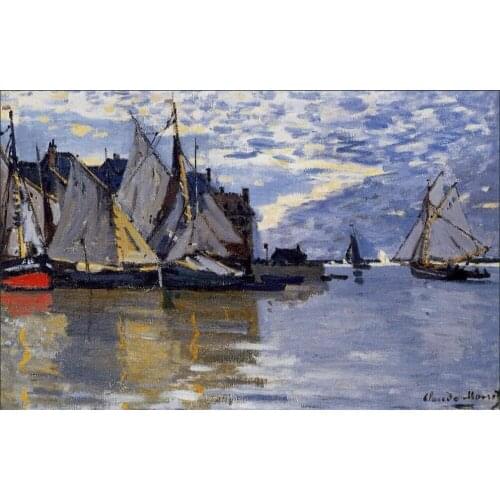 High quality Oil painting Canvas Reproductions Sailboats (1864-1866) By Claude Monet Painting hand painted