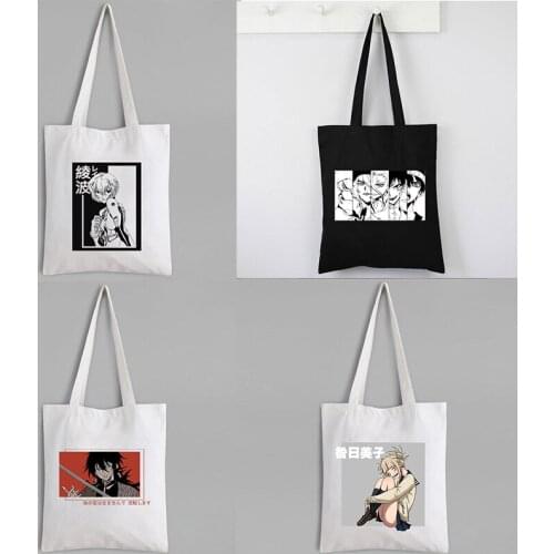 Japanese Manga Anime Print Shopping Bags Girls Fashion Casual Pacakge Kakegurui Yumeko Graphic Cartoon Hand Bag Eco Bag Red