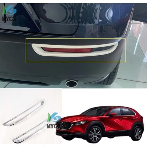 2pcs for Mazda CX30 CX-30 2020 2021Car Chrome Styling ABS Rear Fog Light Covers Stickers Exterior Decoration Auto Accessories