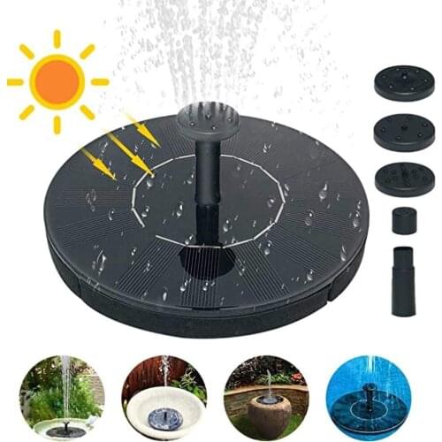 1 Pcs Solar Fountain Round Floating Solar Fountain Miniature Fountain Garden Decoration Sprinkler Garden Water Connector Tool