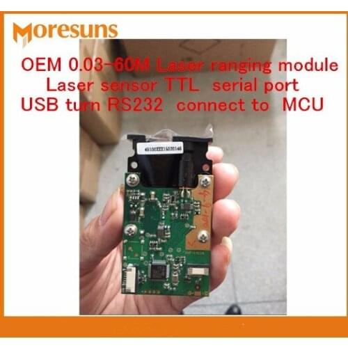 Fast Free Ship 2PCS 0.03-60M Laser ranging module Laser sensor TTL serial port phase method USB turn RS232 connect to MCU