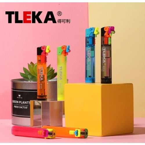 2020 MIni TLEKA Lighter Gas Free Fire Lighter Windproof Butane Grinding Wheel Ignite Inflatable Lighter Men Gift Dropshipping