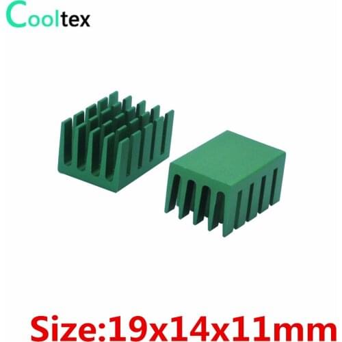 300pcs/lot) High quality 19x14x11mm Aluminum heatsink Green radiator 100%new