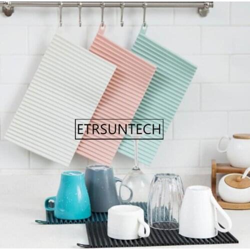 50pcs Multifunction Foldable Non-Slip Washboard Dish Drying Mat Kitchen Drain Pad Square Insulation Mat