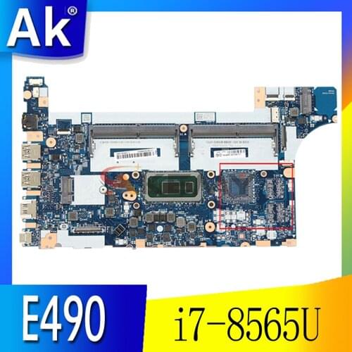 Akemy For Lenovo Thinkpad E490 E590 Notebook Motherboard NM-B911 CPU i7-8565U DDR4 Tested 100% Working FRU 5B20V80732 5B20V80729