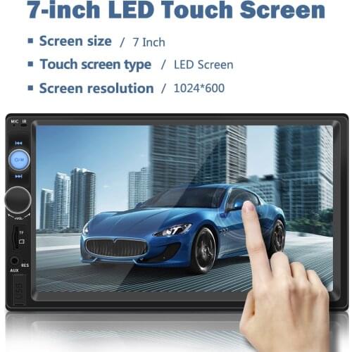 2Din Autoradio Touch Screen HD 7" In-Dash Handsfree Bluetooth MP5 Car Audio TF USB FM Multimedia Player Carplay Car Stereo