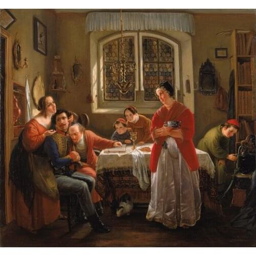 Free shipping classical court figure family chat oil painting canvas prints on canvas home wall art decoration picture