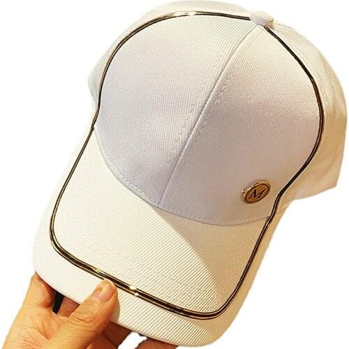 Peikong Brand M Beaded Letter- Printing Women Baseball Sport Black Hip Hop Trucker Cap Korean Fashion Outdoor Sunhat Casual Hat