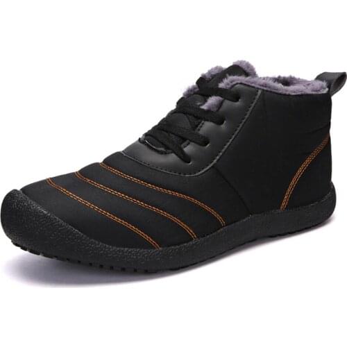 Big size 38-48 Winter MenS sneaker For Men Boots Thick Fur Warm Ankle Boots Men Footwear Waterproof Snow Boots Botas Hombre