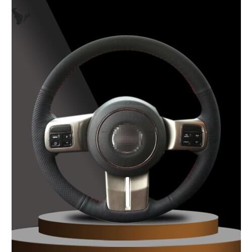 Hand-stitched Artificial Leather Steering Wheel Cover for Jeep Grand Cherokee 2011-13 Compass Wrangler Patriot 2011 2012-2016