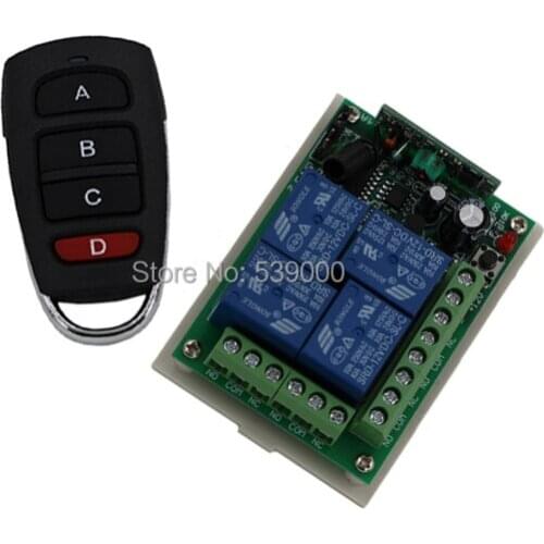 315/433MHZ Electronic Remote Switching DC 12V 4 CH 4CH RF Wireless Remote Control Switch System Remote plug
