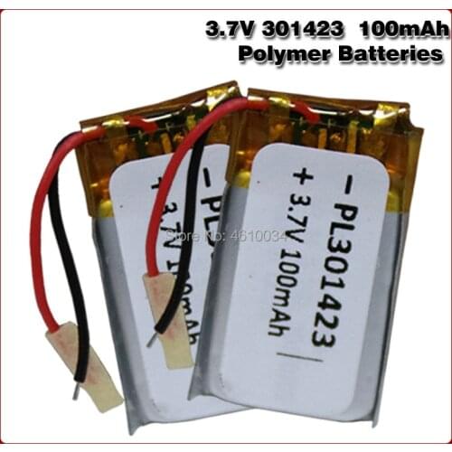 Hot 3.7V polymer lithium batteries, 301423 100MAH For MP3 Bluetooth headset, smart Bracelet