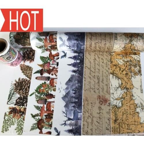 Free Shipping Jiataihe Washi Tape Maps Vintage Posters, English, DIY Scrapbook Paper Photo Album Japanese Masking Tape