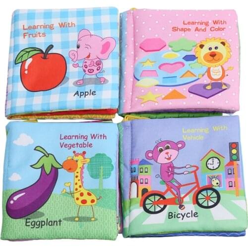 New Baby Shower Bath English Cartoon Animal Cloth Book Early Educational Games Toy Christmas Birthday Gifts For Kids Children