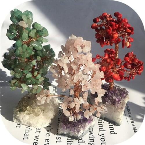 Crystal Chips Money Tree Natural Stones Minerals Gems Healing Reiki For Home Decoration