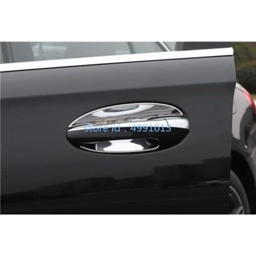 For Mercedes Benz A Class W177 A180 A200 A250 2019 2020 Car Cover Protection Trim ABS Chrome External Bowl Stick Lamp Frame 4pcs