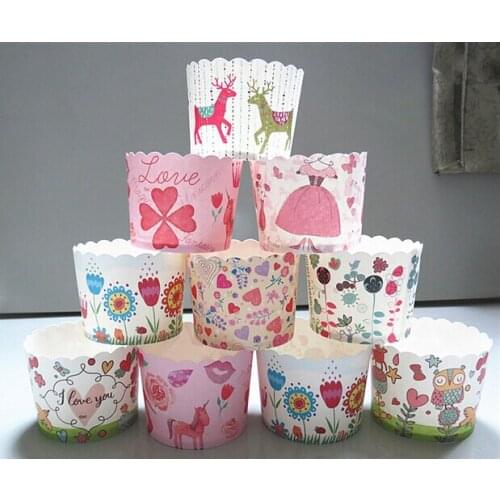 Mix color Cute Christams Decoration Muffin Cupcake Cases Tools Mini Paper Cake lines Baking Cups jk17