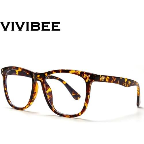 VIVIBEE Women Oversized Leopard Anti Blue Ray Light Filter Leopard Glasses for Computer Protection blocking Gaming Men Glasses