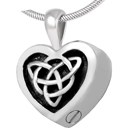 Memorial Ashes Keepsake Urn Necklace Jewelry Stainless Steel Cremation Pattern Black Heart