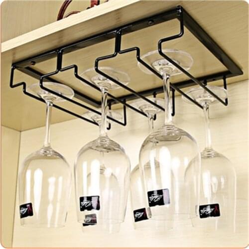 Kitchen Upside Down Wine Glass Holder Household Wine Cabinet Hanging Cup Holder Iron Stand Bar Stemware Storage Rack Cabinet Cup