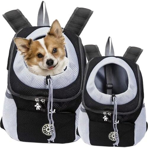 Portable Outdoor Pet Travel Bag Shoulder Travel Backpack Outdoor Pet Dog Carrying Bag Pet Dog Front Bag Mesh Backpack Head