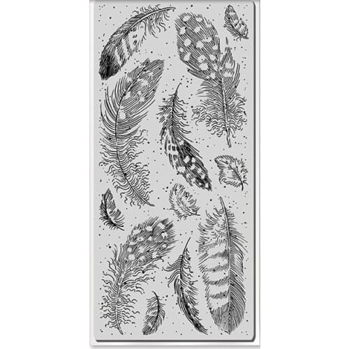 Feather background Clear Stamp for Scrapbooking Transparent Silicone Rubber DIY Photo Album Decor 0511