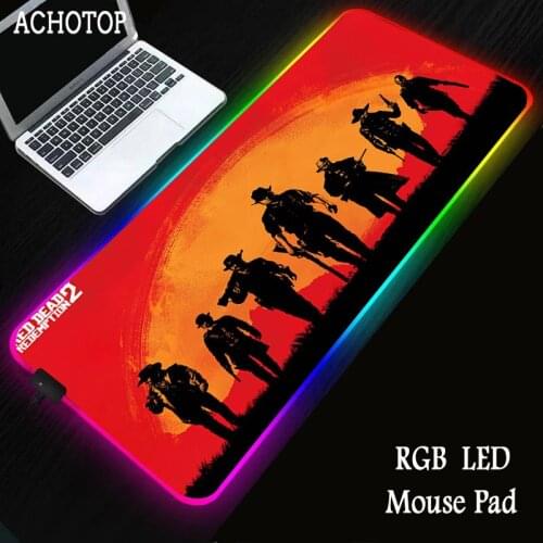 RGB Red Dead Redemption Mouse Pad Gaming Accessories Gamer desk Mat Laptop Keyboard Table Carpet 90x40cm Large Rubber Mousepad
