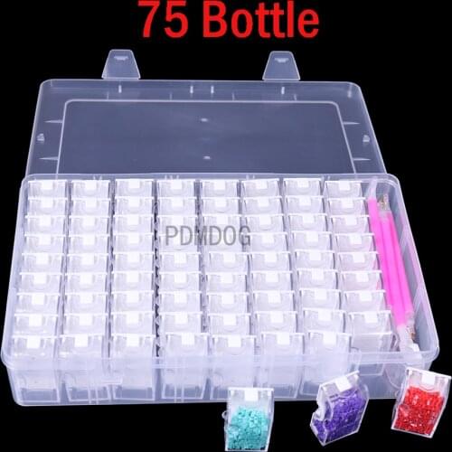 5D DIY Diamond Painting Drill Box Jewelry Box Rhinestone Embroidery Crystal Bead Organizer Storage Case Container Pills