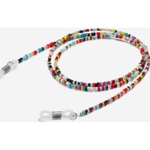 2020 New Fashion Unisex Anti-lost Acrylic Beaded Chain Face Mask Lanyards Reading Glasses Chain Neck Straps Mask Cord Holder