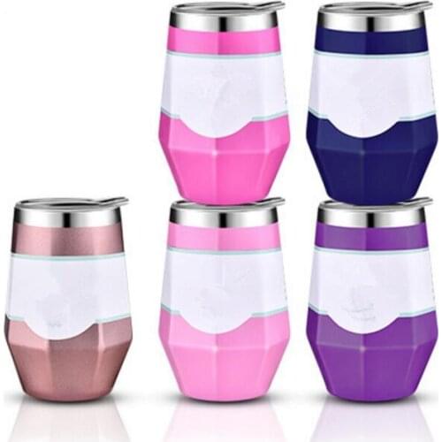 Quevina50pcs 12oz Egg Cups Wine Tumbler Wine Glass Double Wall Stainless Steel Beer Insulated mug drinking coffee Wine Red Cups
