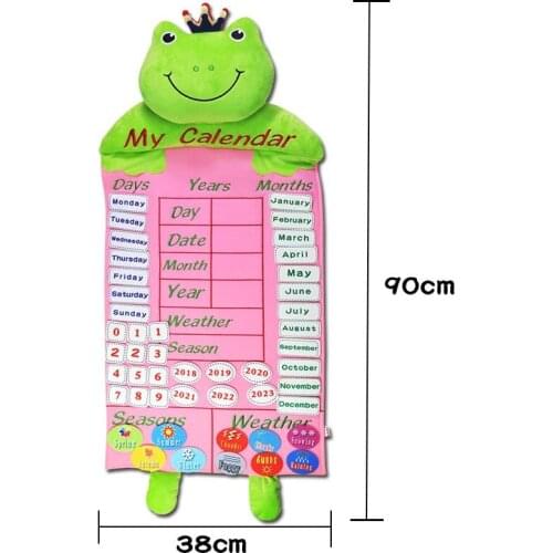 Intellectual intelligence Clock Calendar teaching aids hour learner early Education puzzle Toy Cloth Calendar