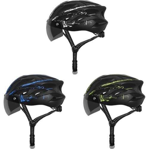 Adult Bicycle Helmet with Detachable Magnetic Goggles Adjustable MTB Mountain Road Bike Helmet for Men Women Cycling Accessories