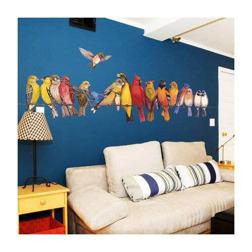 Diy Birds Vinyl Wall Sticker Creative Living Room Kids Baby Room Home Decoration Poster Animal Self Adhesive Wallpaper