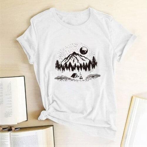 Wild Life Printing T-shirts Women Summer Graphic Tee Aesthetic Shirts for Women Loose Short Sleeve Harajuku Top Mujer Camisetas