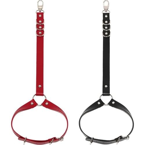 Women Sexy Punk Leather Harness Garter Belt Adjustable Leg Thigh Suspenders Stud Rivet Belt - Free Size