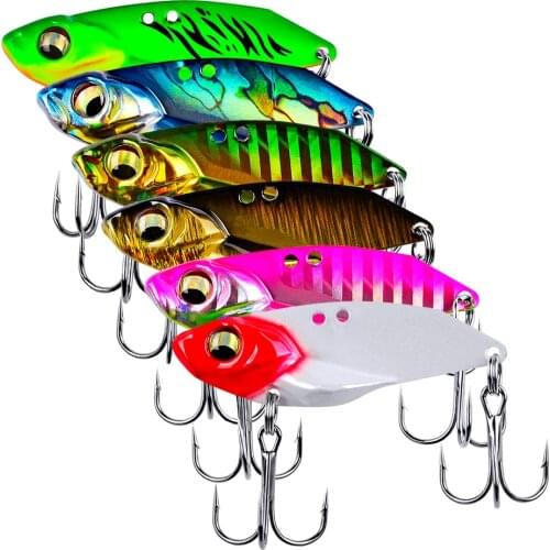 1pc 5g 7g 10g 15g Metal VIB Lure 3D Eyes Pencil Balancer Spoon Jig Painting Fishing Lure Hard Bait Fishing Tackle Treble Hook