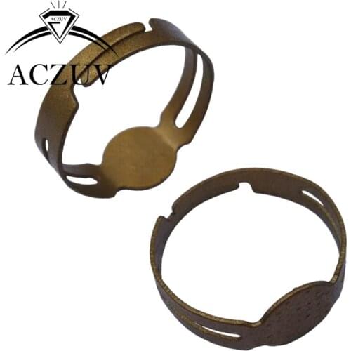 1000pcs Antique Bronze 8mm Glue Pad Adjustable Ring Pad Base Blanks Findings Gold Glue Diy Rings Make Components TJZT053