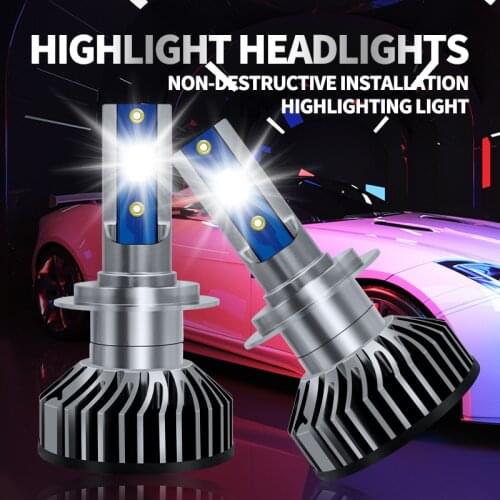 Muxall New 2PCS Car Headlight Bulbs H7 H9 HB3 9005 HB4 9006 H11 H4 H8 9004 HB1 H13 Headliamp Dual 80W 16000LM 6500K 12V 24V