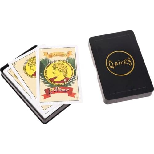 40pcs/set Spanish Playing Cards PVC Plastic Poker Cards Magic Props Family Party Board Game