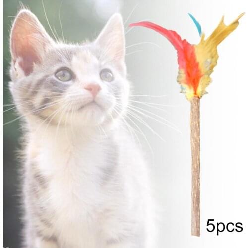 5Pcs Matatabi Feather Pet Cats Teaser Molar Stick Wand Interactive Play Chew Toy Angel Shape مستلزمات قطط