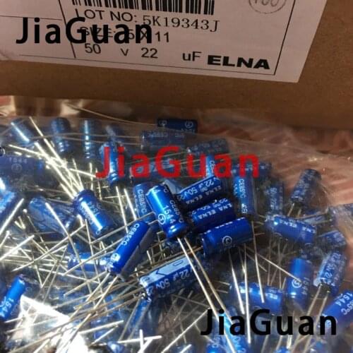 50pcs NEW ELNA RE3 50V22UF 5X11MM audio electrolytic capacitor 22uF/50V blue robe 22UF 50V re3 22uf50v