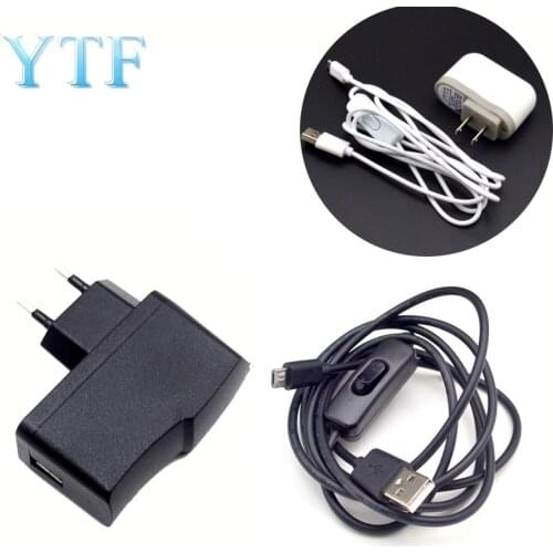 5V 2.5A and 5V 2.5A Micro USB Charger Adapter Cable Switching Power Supply for Raspberry Pi 2 3 B + B Latest EU USA