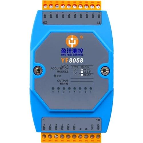 8-channel AC digital input voltage 220V city power monitoring to RS485 serial port remote transmission PLC expansion